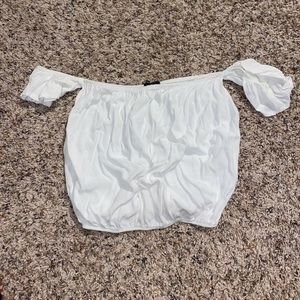 Crop off the shoulder top.